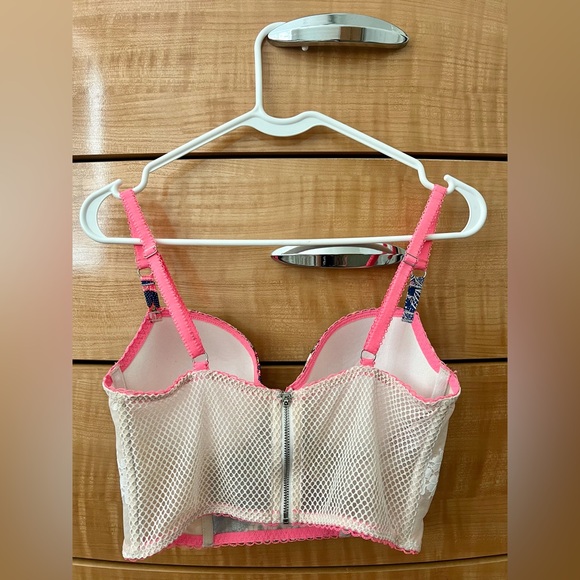 Multi-colored neon w/ white lace Demi-bust bra from Victorias Secret 💕 - Picture 4 of 8